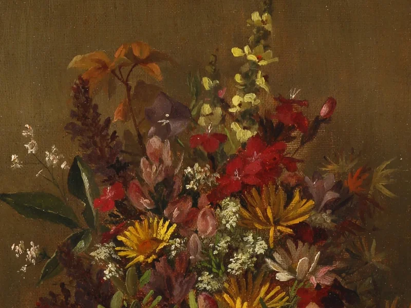 1860-Johanna von Schuster - Wittek - Natura morta con fiori